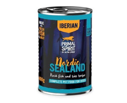 Alpha Spirit Nordic Sealand konservuotas pašaras suaugusiems šunims, kiaulena, žuvis; 400g