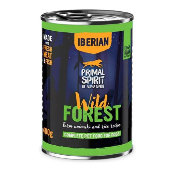 Alpha Spirit Wild Forest konservuotas pašaras suaugusiems šunims, kiaulena, kalakutiena; 400g Alpha Spirit Wild Forest konservuotas pašaras suaugusiems šunims, kiaulena, kalakutiena; 400g