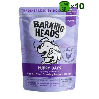 Barking Heads Puppy Days konservuotas pašaras jauniems šuniukams, vištiena; 10x300g Barking Heads Puppy Days konservuotas pašaras jauniems šuniukams, vištiena; 10x300g