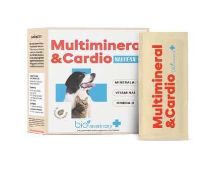 Bioveterinary Multimineral & Širdis maisto papildas augintiniams; 28pak