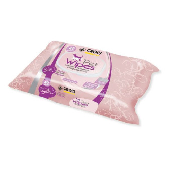 Croci Gill's Talc universalios drėgnos servetėlės gyvūnams, talko kvapas; 40vnt Croci Gill's Talc universalios drėgnos servetėlės gyvūnams, talko kvapas; 40vnt