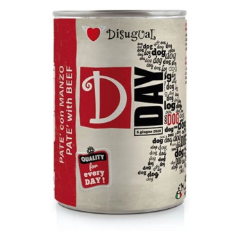 Disugual D Day Dog Beef paštetas konservuotas pašaras šunims, jautiena; 6x400g
