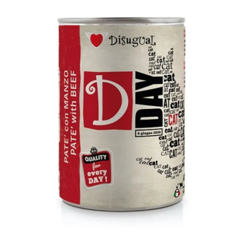 Disugual D Day Cat Beef paštetas konservuotas pašaras katėms, jautiena; 6x400g Disugual D Day Cat Beef paštetas konservuotas pašaras katėms, jautiena; 6x400g