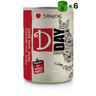 Disugual D Day Cat Beef paštetas konservuotas pašaras katėms, jautiena; 6x400g Disugual D Day Cat Beef paštetas konservuotas pašaras katėms, jautiena; 6x400g