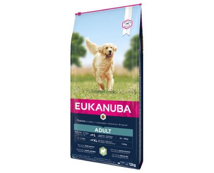 Eukanuba Adult L/XL Breeds Lamb sausas pašaras suaugusiems šunims didelio dydžio veislų, ryžiai, ėriena; 12kg