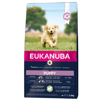 Eukanuba Puppy L/XL Breeds Lamb sausas pašaras šuniukams didelių veislų, ryžiai, ėriena; 2.5kg, 12kg Eukanuba Puppy L/XL Breeds Lamb sausas pašaras šuniukams didelių veislų, ryžiai, ėriena; 2.5kg, 12kg