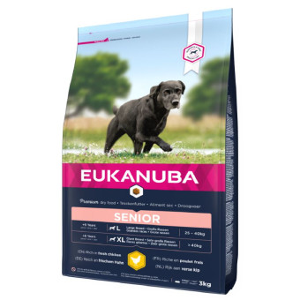 Eukanuba Senior L/XL Breeds Chicken sausas pašaras senyviems šunims didelio dydžio veislų, vištiena; 15kg Eukanuba Senior L/XL Breeds Chicken sausas pašaras senyviems šunims didelio dydžio veislų, vištiena; 15kg