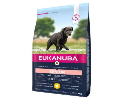 Eukanuba Senior L/XL Breeds Chicken sausas pašaras senyviems šunims didelio dydžio veislų, vištiena; 15kg