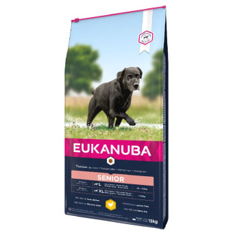 Eukanuba Senior L/XL Breeds Chicken sausas pašaras senyviems šunims didelio dydžio veislų, vištiena; 15kg Eukanuba Senior L/XL Breeds Chicken sausas pašaras senyviems šunims didelio dydžio veislų, vištiena; 15kg
