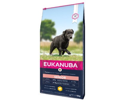 Eukanuba Senior L/XL Breeds Chicken sausas pašaras senyviems šunims didelio dydžio veislų, vištiena; 15kg