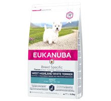 Eukanuba West Highland Terrier Chicken sausas pašaras suaugusiems vakarų Škotijos baltiesiems terjerams, vištiena; 2.5kg