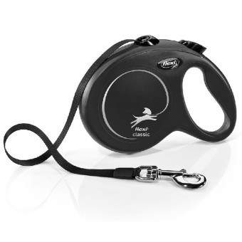 Flexi Classic Tape Black automatinis pavadėlis; XS, S, M, L Flexi Classic Tape Black automatinis pavadėlis; XS, S, M, L