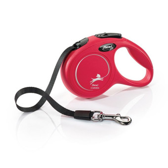 Flexi Classic Tape Red automatinis pavadėlis; XS, S, M, L Flexi Classic Tape Red automatinis pavadėlis; XS, S, M, L