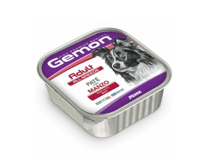 Gemon Wet Dog Pate Adult beef konservuotas pašaras paštetas šunims, jautiena; 150g