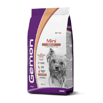 Gemon Dog Mini Adult salmon & rice sausas pašaras šunims mažo dydžio veislų, lašiša; 3kg Gemon Dog Mini Adult salmon & rice sausas pašaras šunims mažo dydžio veislų, lašiša; 3kg