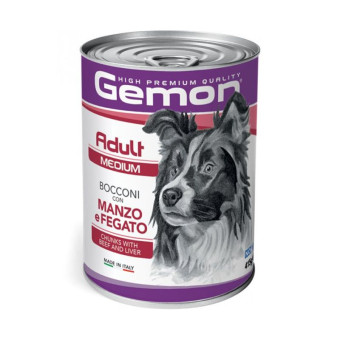 Gemon Dog Chunks Adult medium beef & liver konservuotas pašaras vidutinių veislių šunims, jautiena; 415g Gemon Dog Chunks Adult medium beef & liver konservuotas pašaras vidutinių veislių šunims, jautiena; 415g