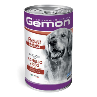Gemon Wet Dog Chunks Adult Medium lamb & rice konservuotas pašaras šunims, ėriena; 1250g Gemon Wet Dog Chunks Adult Medium lamb & rice konservuotas pašaras šunims, ėriena; 1250g