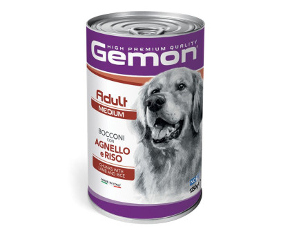 Gemon Wet Dog Chunks Adult Medium lamb & rice konservuotas pašaras šunims, ėriena; 1250g