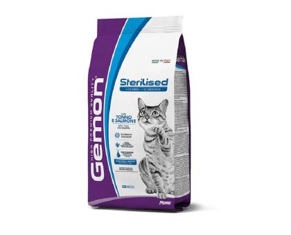 Gemon Dry Cat Sterilized tuna & salmon sausas pašaras katėms, tunas, lašiša; 2kg