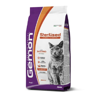 Gemon Dry Cat Sterilized turkey sausas pašaras katėms, kalakutiena; 2kg Gemon Dry Cat Sterilized turkey sausas pašaras katėms, kalakutiena; 2kg