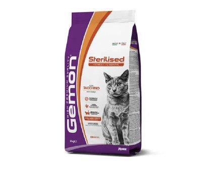 Gemon Dry Cat Sterilized turkey sausas pašaras katėms, kalakutiena; 2kg