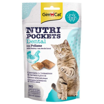GimCat Nutri Pockets Dental skanėstai katėms, paukštiena; 60g GimCat Nutri Pockets Dental skanėstai katėms, paukštiena; 60g