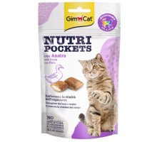 GimCat Nutri Pockets Duck skanėstai katėms, antiena; 60g