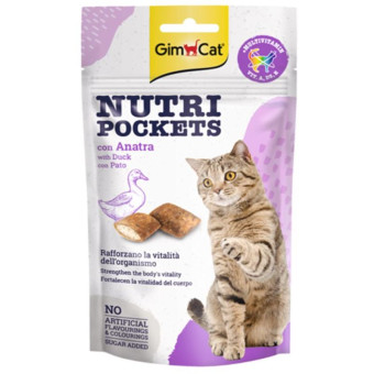 GimCat Nutri Pockets Duck skanėstai katėms, antiena; 60g GimCat Nutri Pockets Duck skanėstai katėms, antiena; 60g