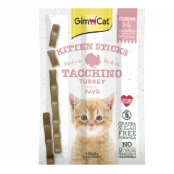 GimCat Kitten Sticks Turkey & Calcium skanėstas kačiukams lazdelės, kalakutiena; 3vnt GimCat Kitten Sticks Turkey & Calcium skanėstas kačiukams lazdelės, kalakutiena; 3vnt