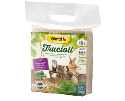 Gimbi Wood Litter Trucioli pjuvenos graužikams; 15l, 60l