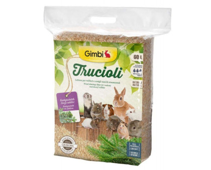 Gimbi Wood Litter Trucioli pjuvenos graužikams; 15l, 60l