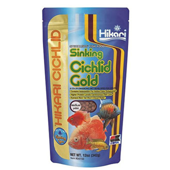 Hikari Cichlid Gold Sinking Medium maistas žuvims; 342g Hikari Cichlid Gold Sinking Medium maistas žuvims; 342g