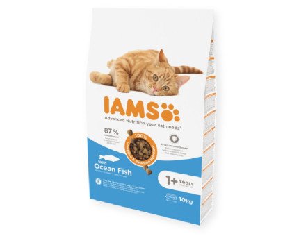 Iams Adult Cat Ocean Fish sausas pašaras suaugusioms katėms, vandenyno žuvis; 10kg