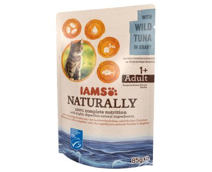 Iams Naturally Cat Wild Tuna konservuotas pašaras katėms, tuna; 85g