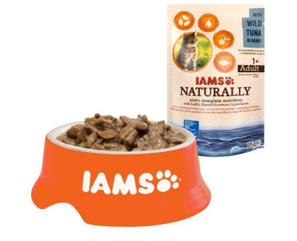 Iams Naturally Cat Wild Tuna konservuotas pašaras katėms, tuna; 85g