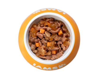 Iams Delights Cat Beef&Carrots konservuotas pašaras katėms, morkos, jautiena; 85g