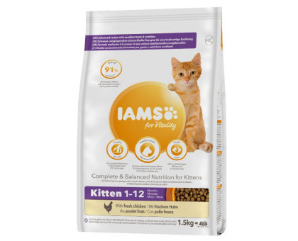 Iams Vitality Kitten Chicken sausas pašaras kačiukams, vištiena; 2kg, 10kg