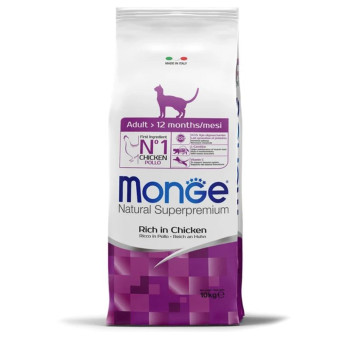 Monge Cat Natural Superpremium Chicken sausas pašaras katėms, vištiena; 1.5kg, 10kg Monge Cat Natural Superpremium Chicken sausas pašaras katėms, vištiena; 1.5kg, 10kg