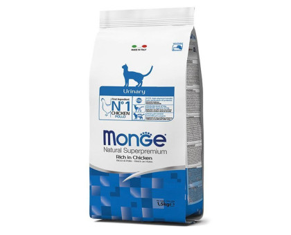 Monge Cat Natural Superpremium Urinary Chicken sausas pašaras katėms, vištiena; 1.5kg, 10kg