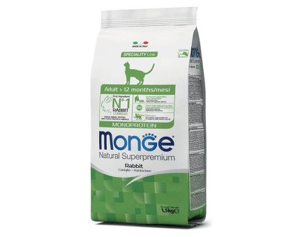 Monge Cat Natural Speciality Monoprotein Rabbit sausas pašaras katėms, triušiena; 1.5kg, 10kg