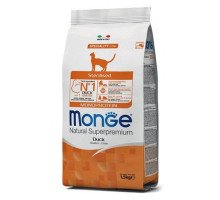 Monge Natural Superpremium Monoprotein Sterilized Duck sausas pašaras katėms, antiena; 1.5kg, 10kg