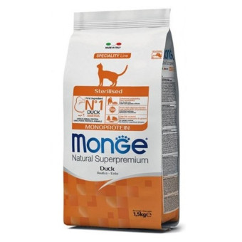 Monge Cat Natural Speciality Monoprotein Sterilized Duck sausas pašaras katėms, antiena; 1.5kg, 10kg Monge Cat Natural Speciality Monoprotein Sterilized Duck sausas pašaras katėms, antiena; 1.5kg, 10kg