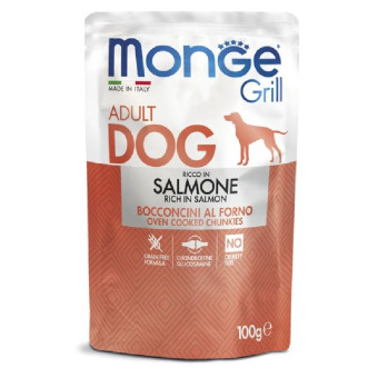 Monge Grill Mix Adult Dog Salmon/Pork/Lamb konservuotas pašaras šunims, ėriena, kiauliena, lašiša; 12x100g Monge Grill Mix Adult Dog Salmon/Pork/Lamb konservuotas pašaras šunims, ėriena, kiauliena, lašiša; 12x100g