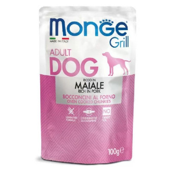 Monge Grill Adult Dog Pork konservuotas pašaras šunims, kiauliena; 100g Monge Grill Adult Dog Pork konservuotas pašaras šunims, kiauliena; 100g