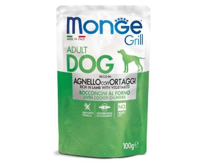 Monge Grill Adult Dog Lamb&Vegetables konservuotas pašaras šunims, ėriena, daržovės; 100g