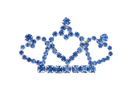 Zoo Tiara Crystal Blue segtukas plaukams šunims ir katėms; 4.5x2.5cm  