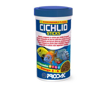 Prodac Cichlid Sticks maistas žuvims, dideliems ciklidams; 90g/250ml, 450g/1200ml