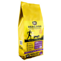 Real Dog Sensitive Fresh Poultry, Turkey & Potatoes sausas begrūdis pašaras suaugusiems šunims visų veislių, bulvės, kalakutiena; 15kg
