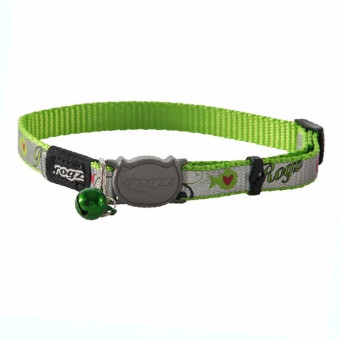 Rogz Reflecto Safety antkaklis katėms, žalios spalvos; 20-31cm Rogz Reflecto Safety antkaklis katėms, žalios spalvos; 20-31cm