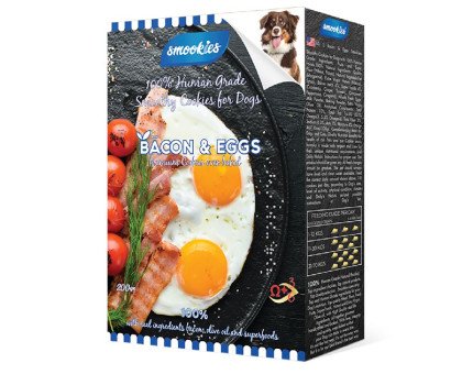 Smookies Bacon & Eggs sausainiai šunims, kiaušinis ir šoninė; 200g